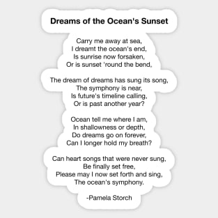 Dreams of the Ocean's Sunset Poem Sticker